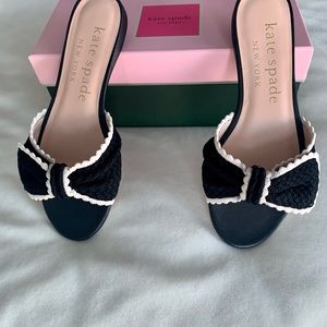 Kate Spade “Tango” crochet sandal.  8.5, Black